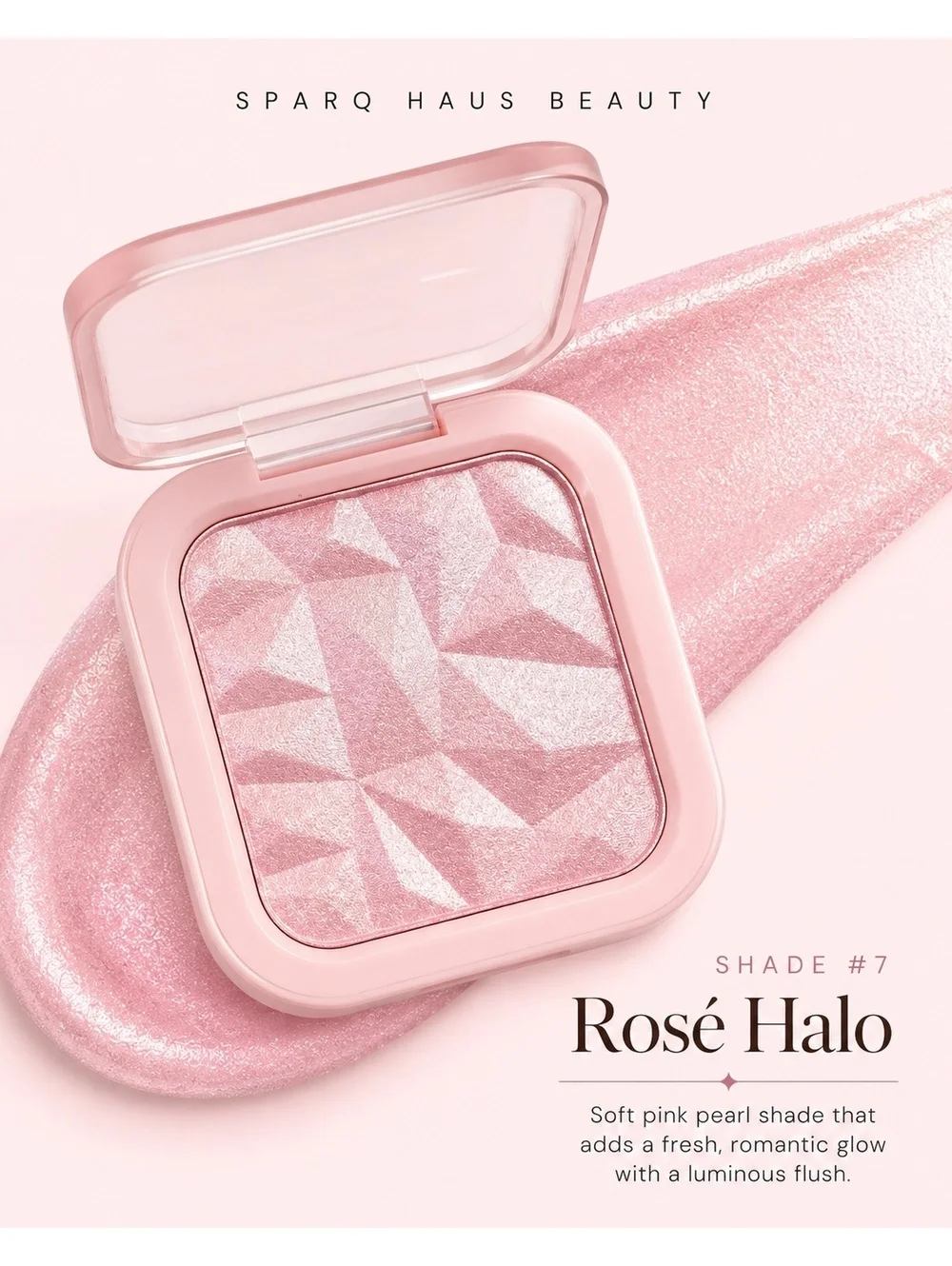 Sparq Haus Beauty Highlight Pressed Powder - Rosé Halo Shade